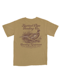 mustard yellow shirt with pheasant art