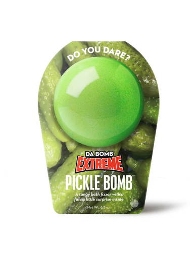 Extreme pickle bath bomb with surprise inside