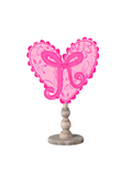 Floral and Pink Bow And Scalloped Heart Topper