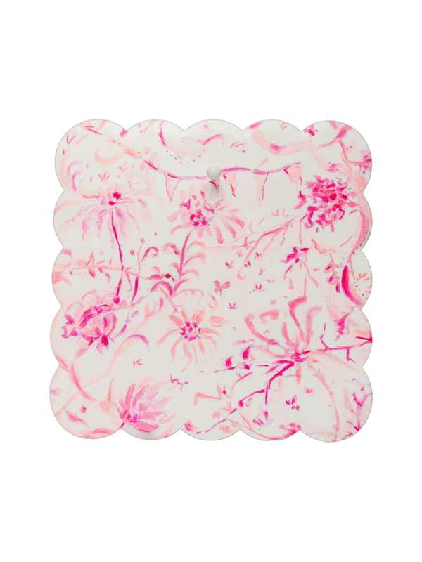 Pink Chinoiserie Scallop Display Board