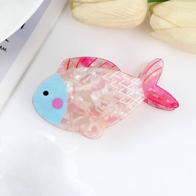pink plastic fish hair clip 