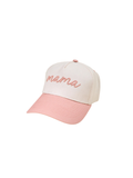 cursive mama in pink hat