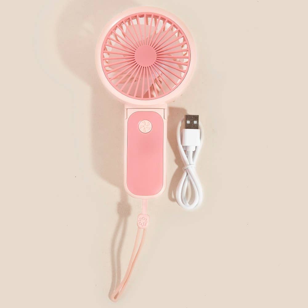 Pink Mini Collapsable Desktop Usb Fan portable