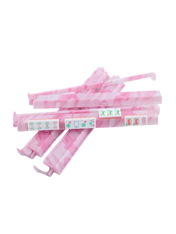 Pink Quartz Rack and Pusher Set for Mahjong