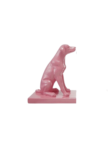 Pink Sitting Dog Bookend