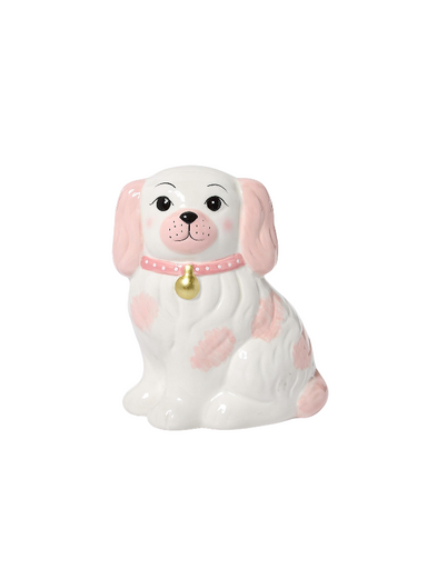 pink dog piggy bank 