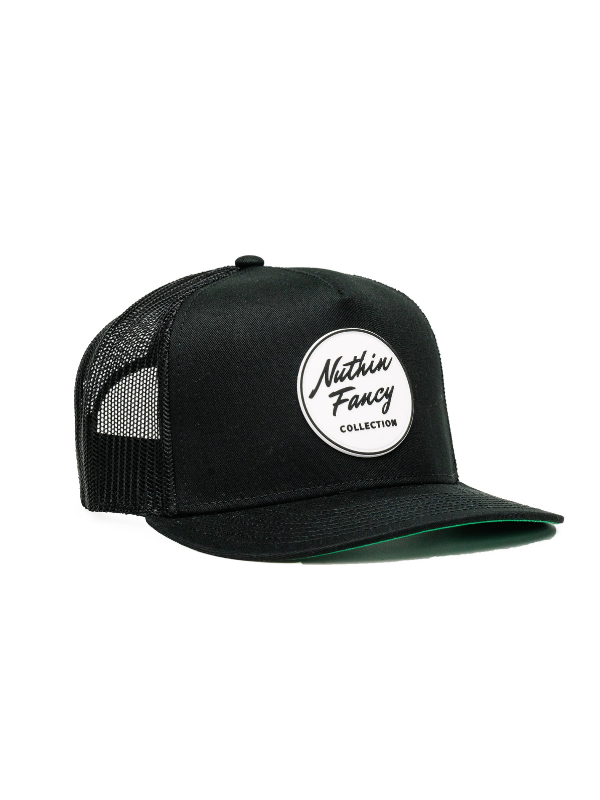 Black cap with white Nuthin Fancy  logo 
