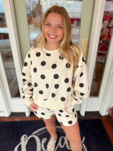Black polka dot sweatshirt