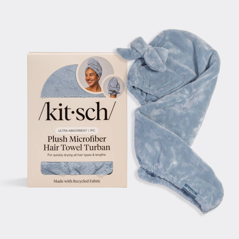 blue hair turban with a bow