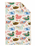 Colorful ducks Pondside Feeding- Double-Sided Hand Towel