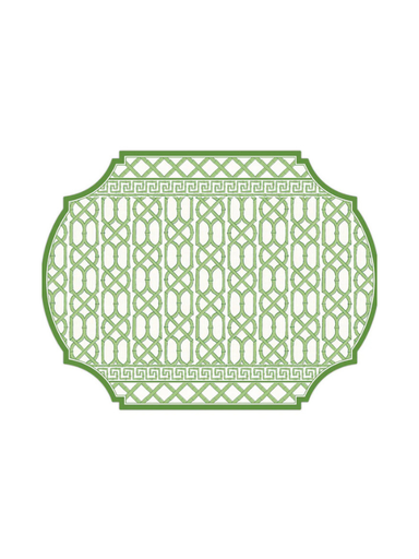 Disposable Posh Die-Cut Placemat- Green Cane Trellis