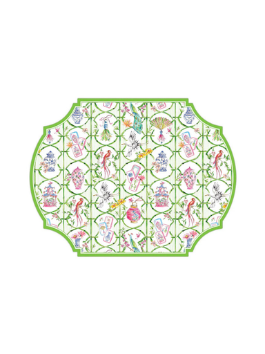 Disposable Posh Die-Cut Placemat- Mahjong Icons