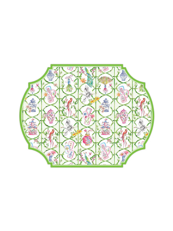 Disposable Posh Die-Cut Placemat- Mahjong Icons