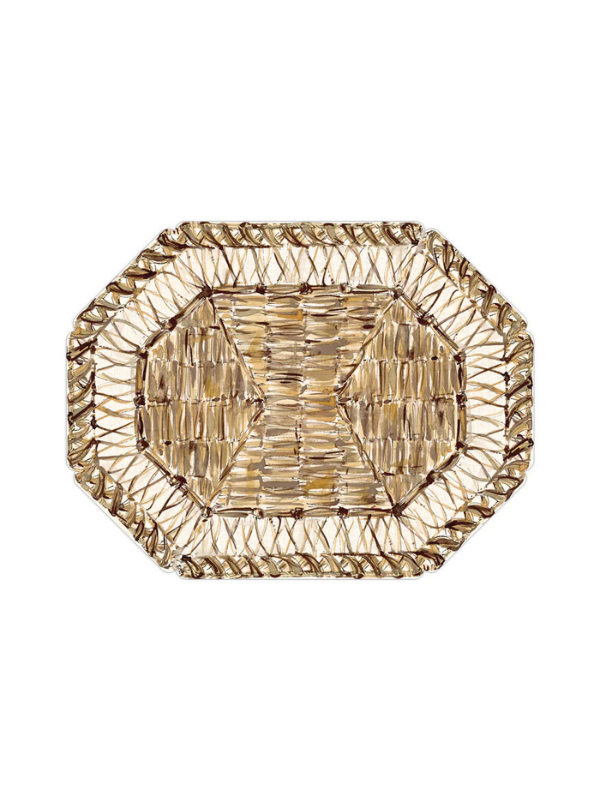 Disposable Posh Die-Cut Placemat- Woven Rattan