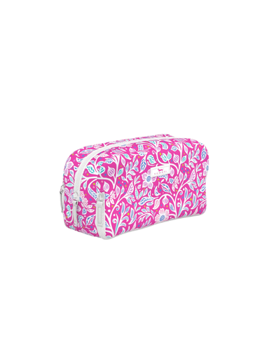 hot pink floral 3 way zip bag