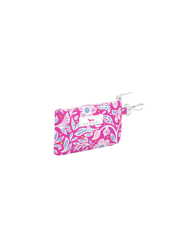 hot pink floral print id case