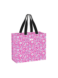 hot pink floral large reusable gift bag