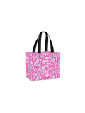 hot pink floral printed reusable gift bag