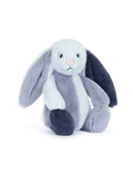 Plush toy rabbit with color block blue color