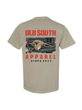 deer in the back of a truck on a sandstone tee