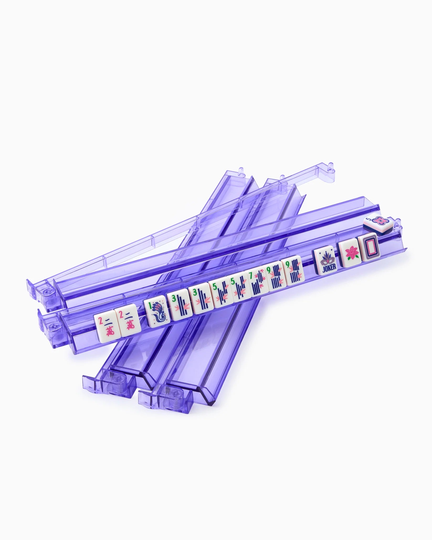 Lilac Acrylic Rack and Pusher Set For Mahjong