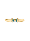 gold hinged cuff with blue and purple stones