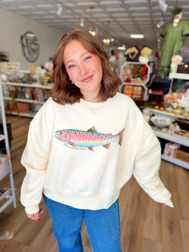 Rainbow Trout Cropped Sweatshirt by Poppy & Pine