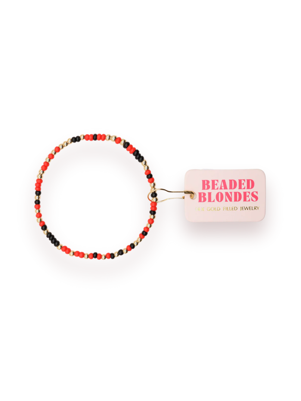 red and black game day bracelet 