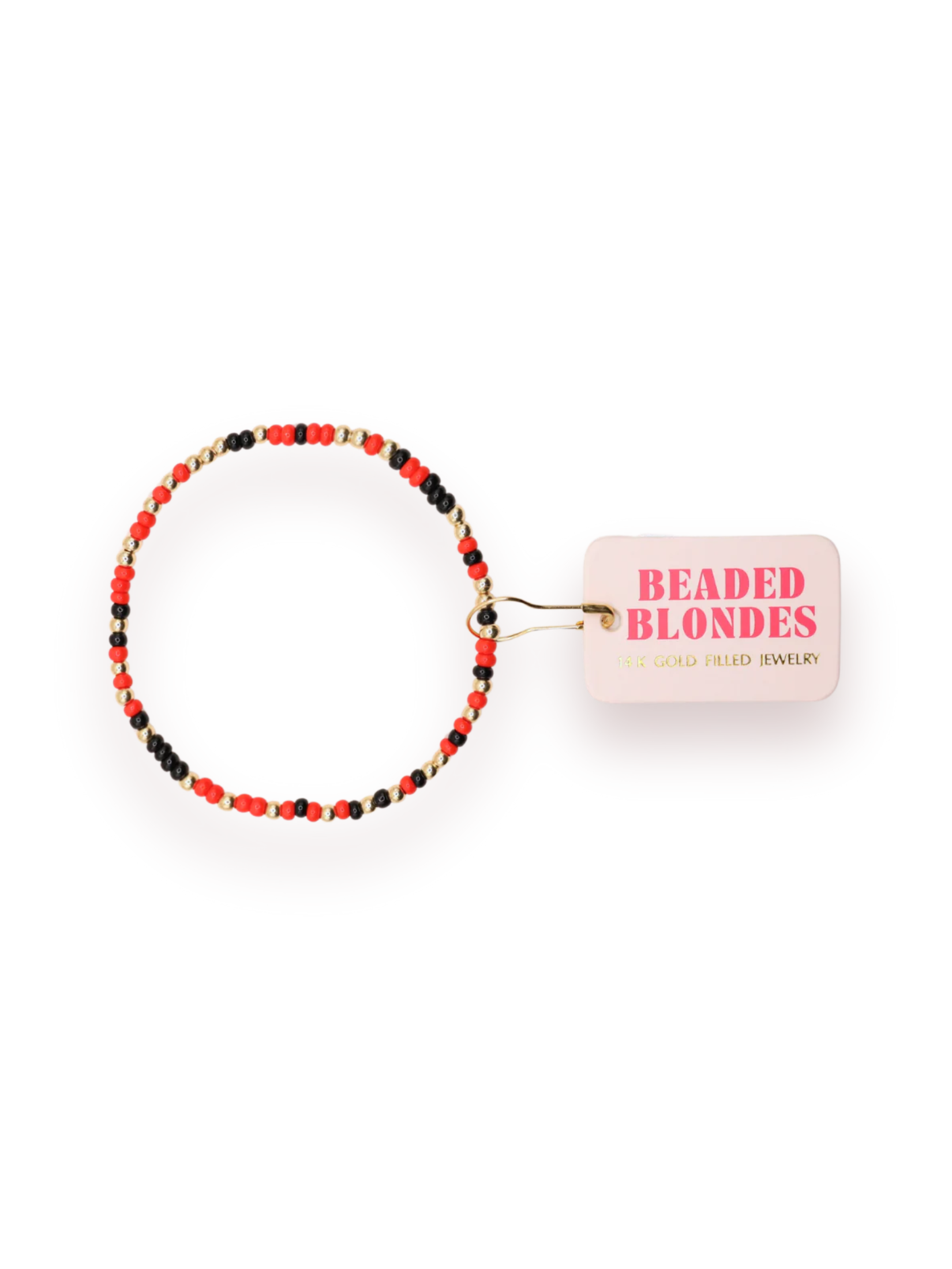 red and black game day bracelet 