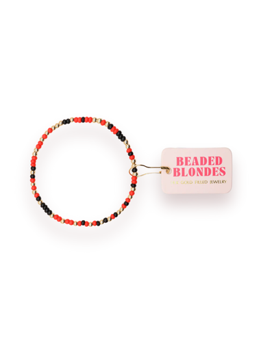 red and black game day bracelet 