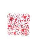 Red Chinoiserie Scallop Display Board with easel