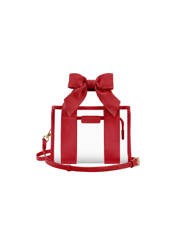 red and clear stadium purse