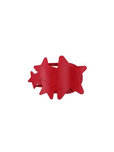 Red Shooting Star Small Flat Hair Clip teleties memorial day 4th of july patriotic america