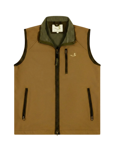 The Reelfoot Layering Vest is built for that role with a windproof, water-resistant softshell exterior and a bonded-fleece interior.