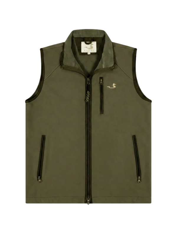 The Reelfoot Layering Vest is built for that role with a windproof, water-resistant softshell exterior and a bonded-fleece interior.