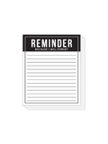 Weighted notepad with "Reminder Because I Will Forget" on top 