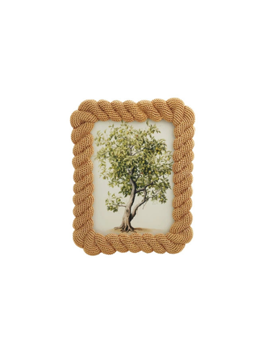 Resin Rope Photo Frame With Gold Finish 5x7
