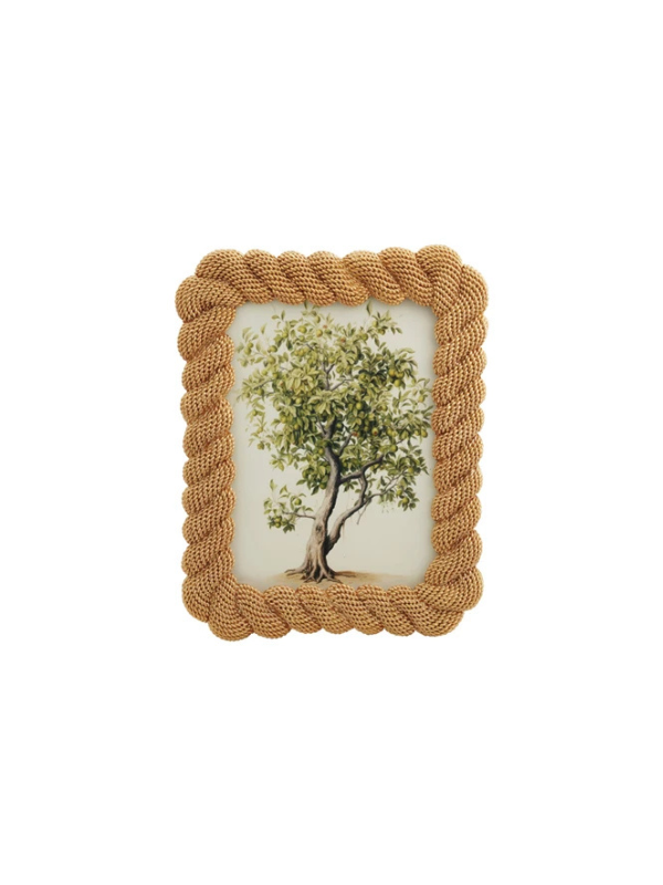 Resin Rope Photo Frame With Gold Finish 5x7