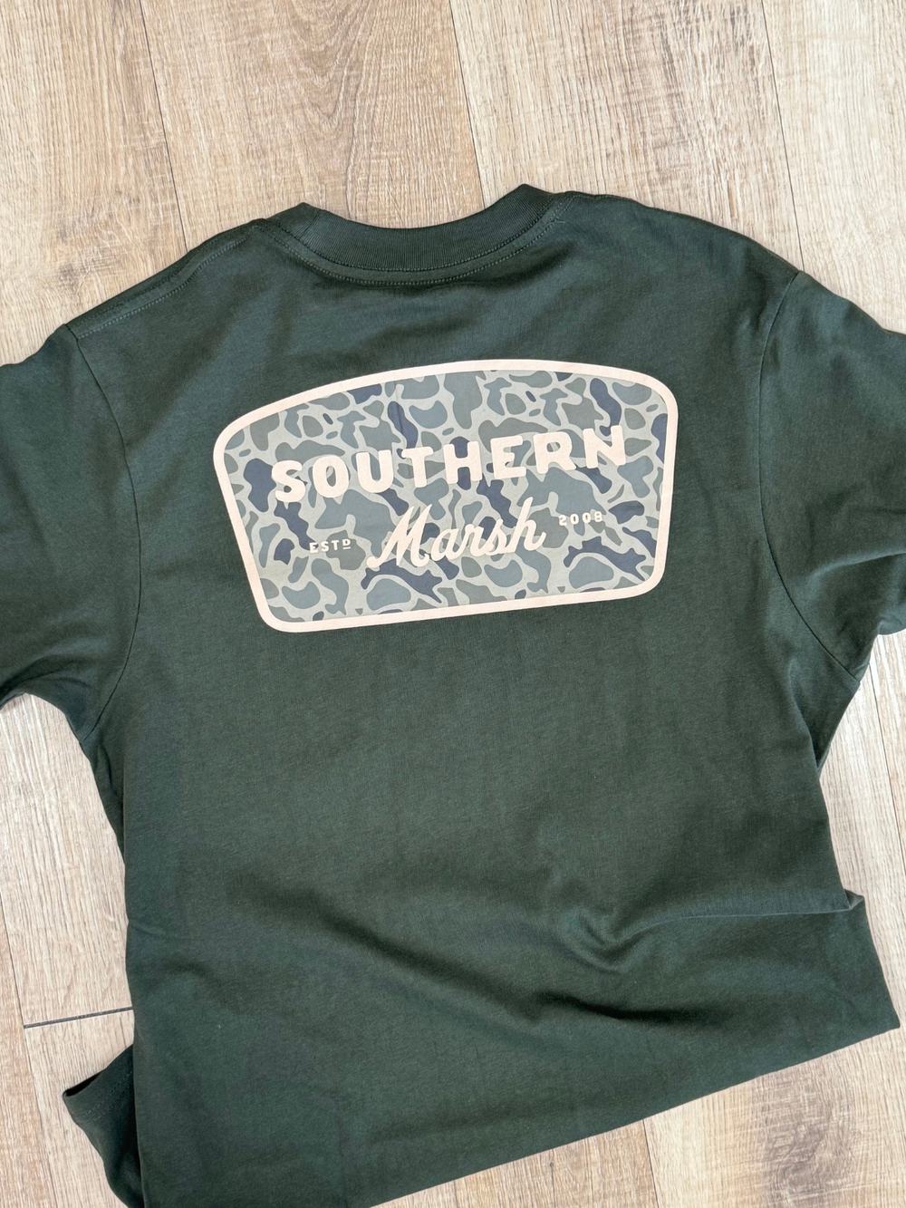 retro camo tee in green