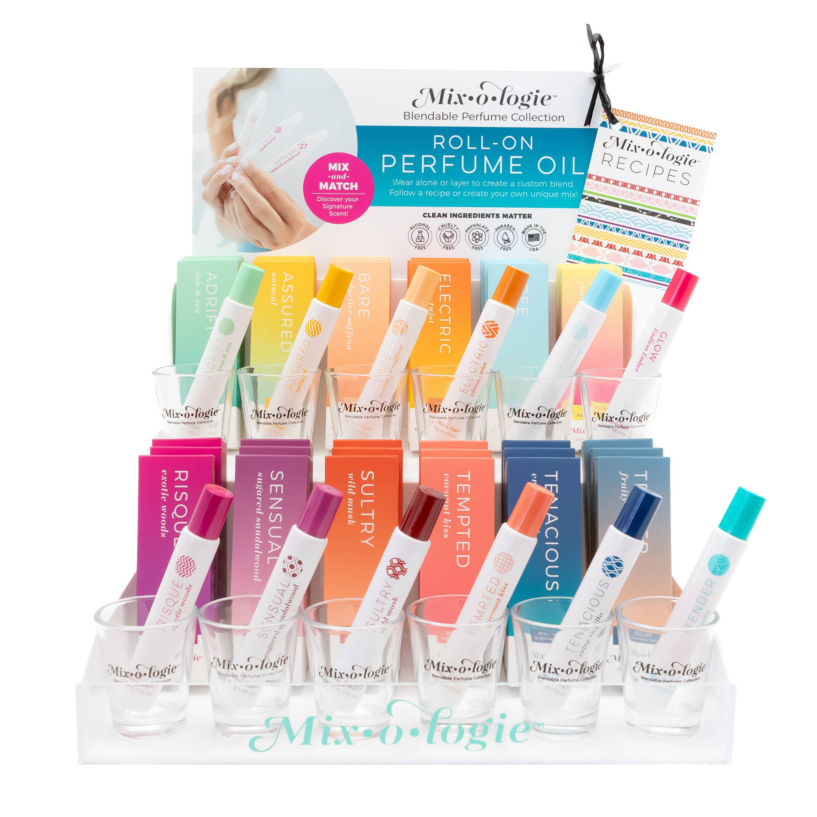 Mix-o-logie roll-on perfume oil with 12 different scents