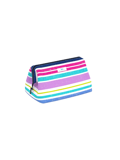 striped big makeup bag