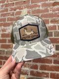 Running Buck Patch Trucker on Washed Standout Camo 