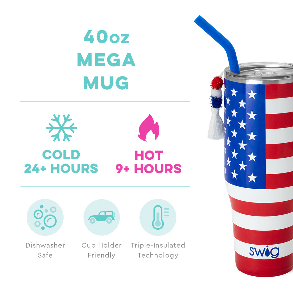 All American Mega Mug 40oz Tumbler by Swig Life