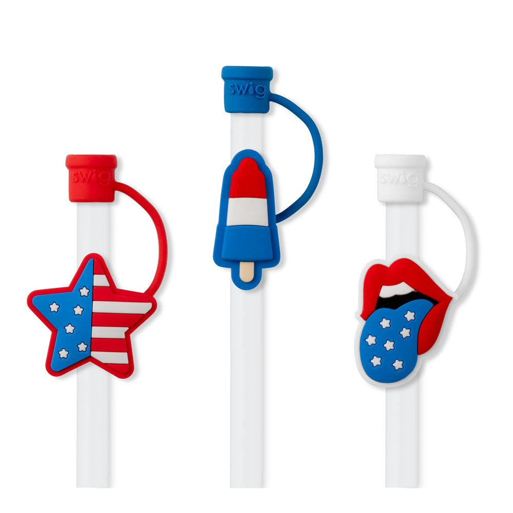 All American Straw Toppers with Protective Cap by Swig Life