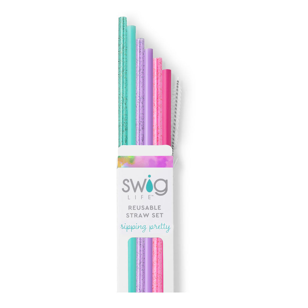 Cloud Nine Glitter Straw Set by Swig Life