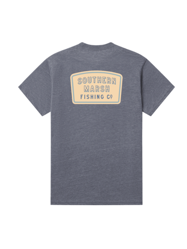 Gray t-shirt with 'Southern Marsh Fishing Co' logo on the back against a white background