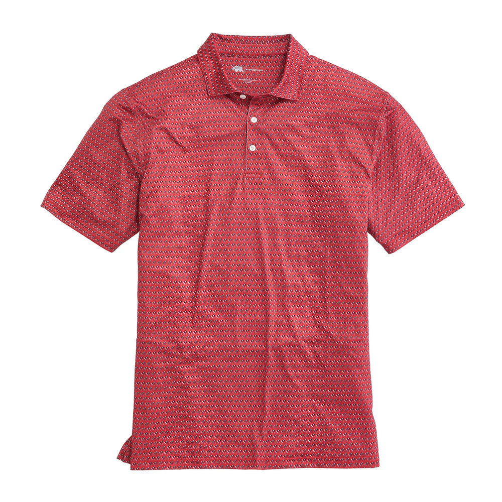 Standing Bulldog Printed Polo in Red By Onward Reserve