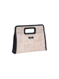 sand small woven clutch purse