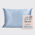 Satin Pillowcase Standard in Gingham Blue 