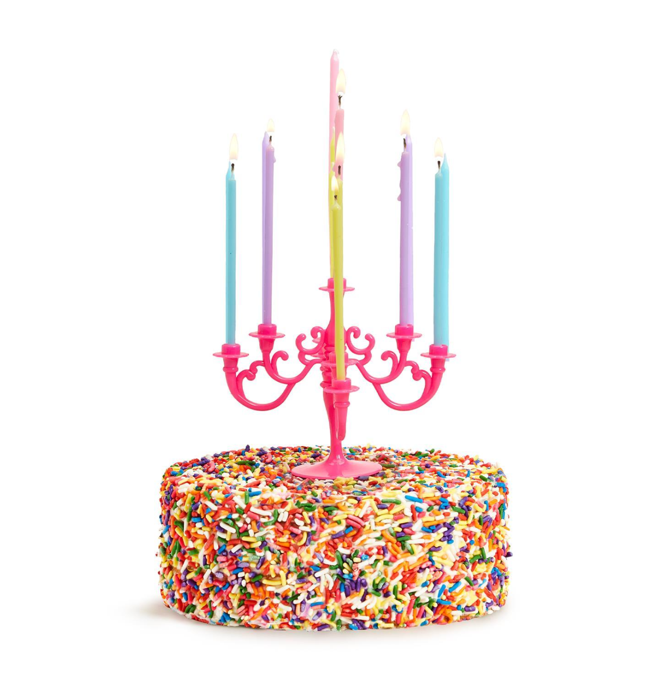 Candelabra Cake Topper With Candles